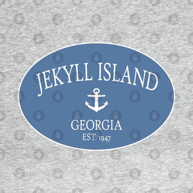 Jekyll Island Georgia Sea Islands Anchor Coastal Blue by TGKelly